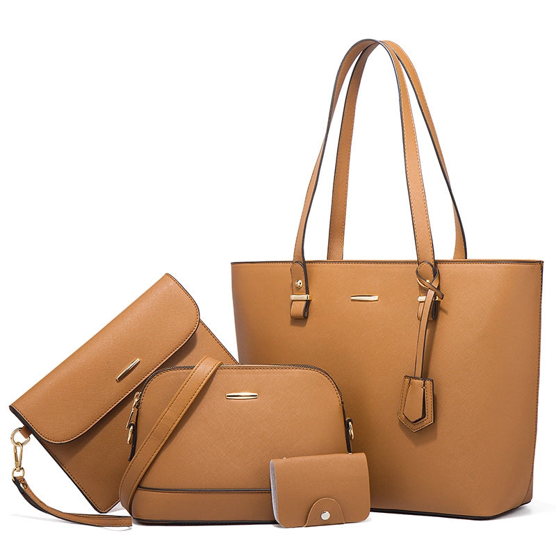 Women's Medium All Seasons Pu Leather Solid Color Fashion Square Zipper Bag Sets