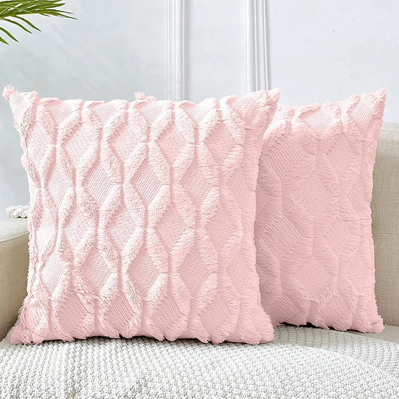 Fashion Solid Color Short Plush Pillow Cases Couch & Sofa Decor