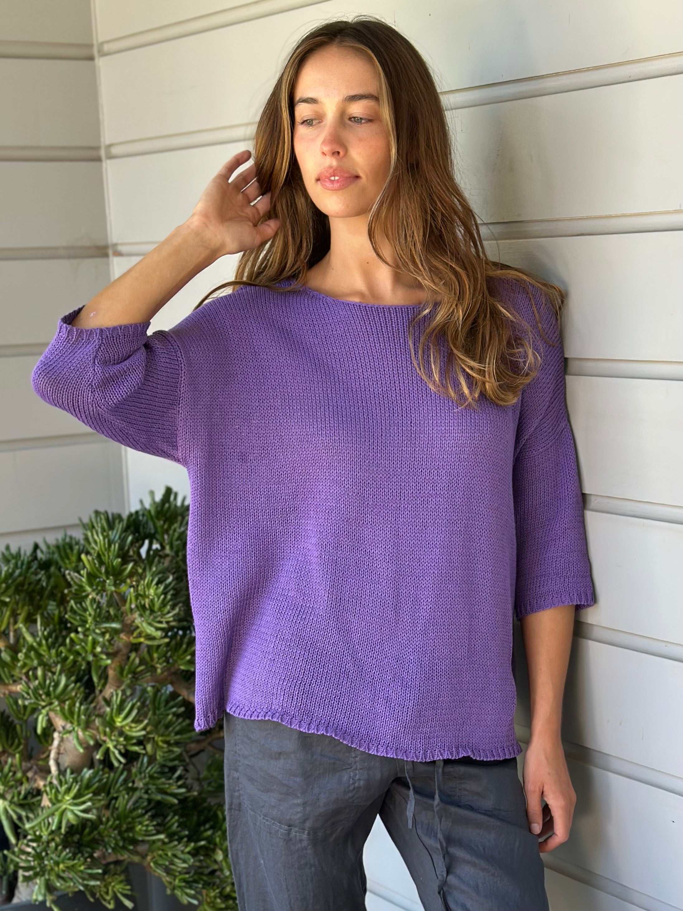 alex top - orchid cotton knit