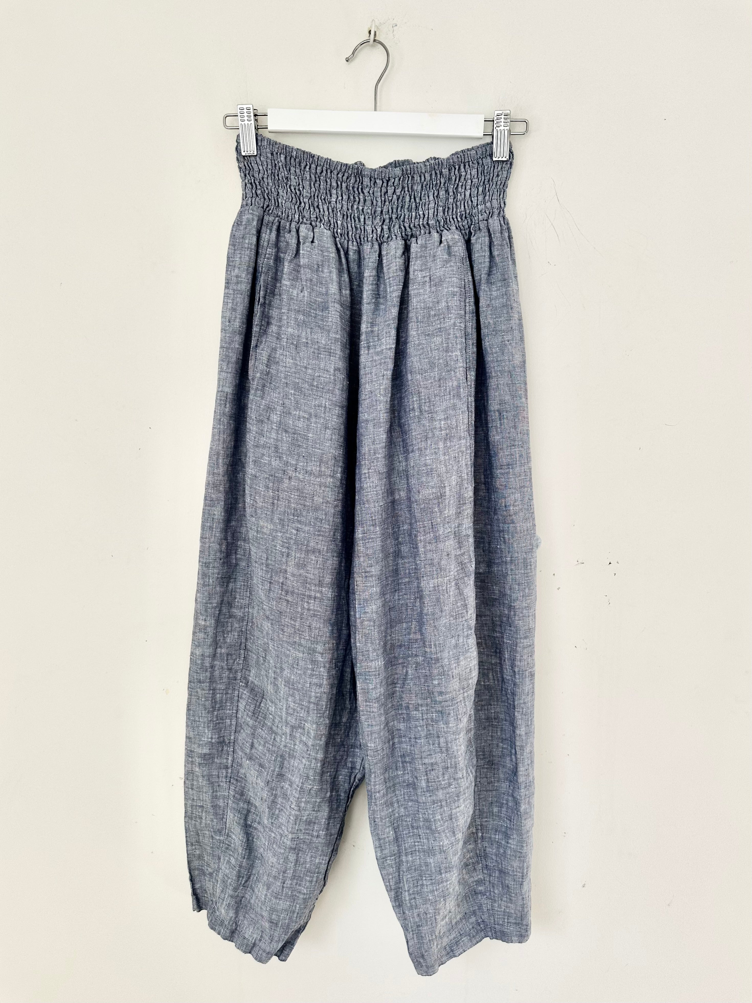 frankie pants - denim chambray linen
