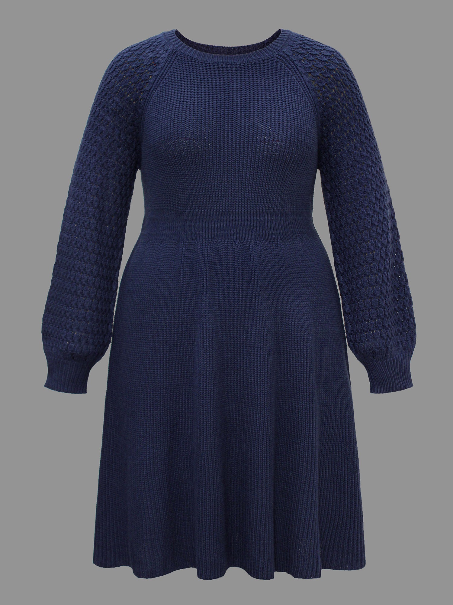 Plain Pit Strip Raglan Sleeve Sweater Dress