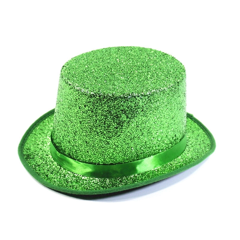 High Hat Retro British Gentleman Jazz Hat Magician Hat Performance Sequin Hat Rain Silk High Barrel Top Hat Non-woven Fabric