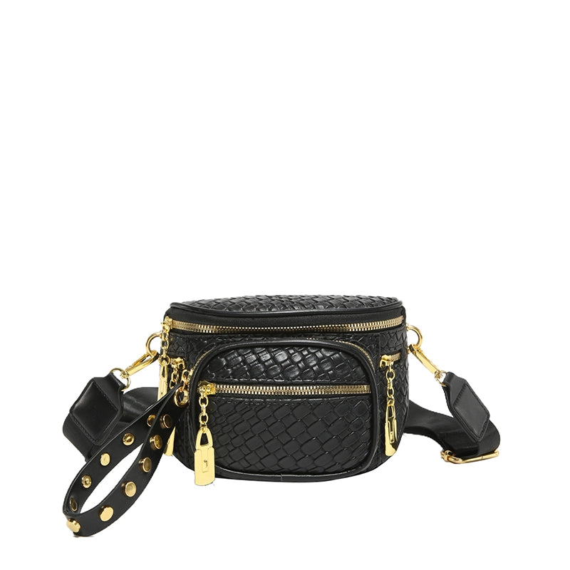 Women's Pu Leather Geometric Solid Color Basic Classic Style Zipper Shoulder Bag Crossbody Bag