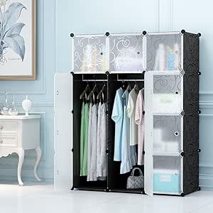 Wardrobe And Storage Set . 12 Cube Plastic Clothes Wardrobe
