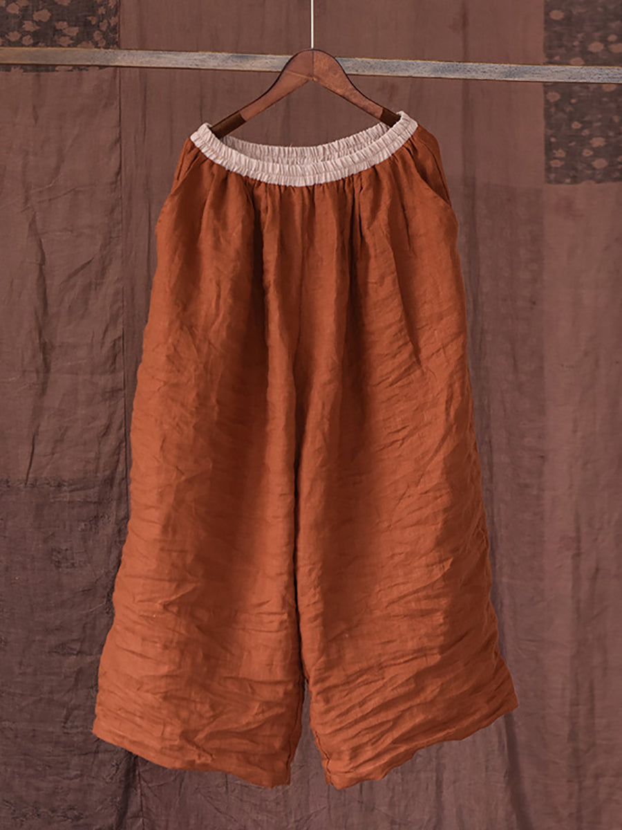 Women Summer Vintage Colorblock Loose Pants