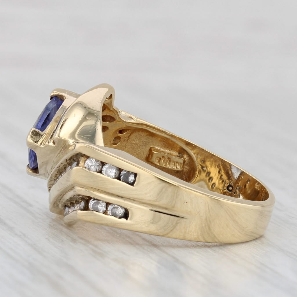 1.49ctw Tanzanite Diamond Ring 18k Yellow Gold Size 7