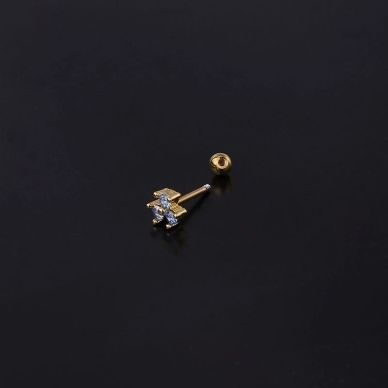 Ear Cartilage Rings & Studs Fashion Geometric Copper Plating Artificial Gemstones