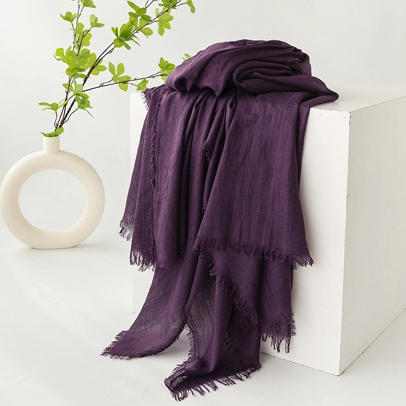New Summer Solid Color Simple Scarf Commuter Sunscreen Shawl Scarf Women's High-grade Scarf Scarf Scarf