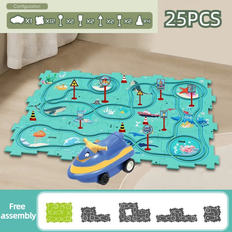 🎅Xmas Hot Sales - 49% OFF🔥Children's Educational Puzzle Track Car Play Set