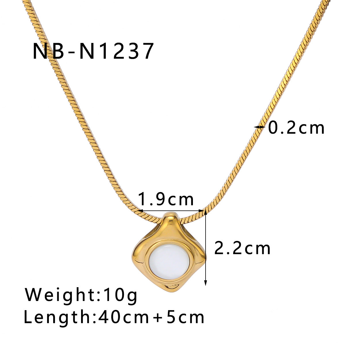 French Retro Style Tiger Eye Turquoise Natural Stone Pendant Necklace Stainless Steel 18K Gold Plated Clavicle Chain