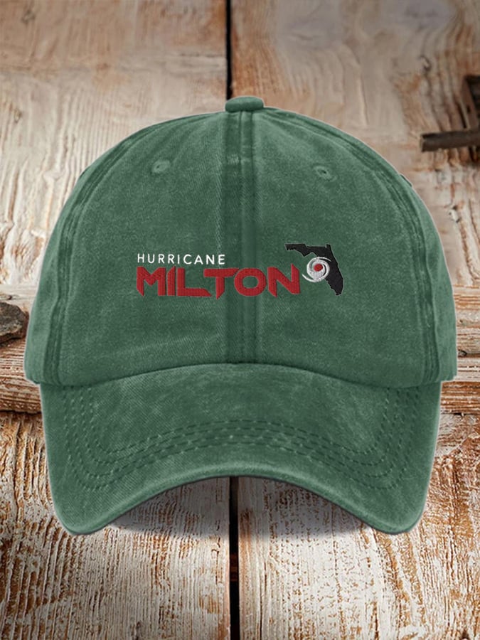 Hurricane Milton washed distressed hat for men and women