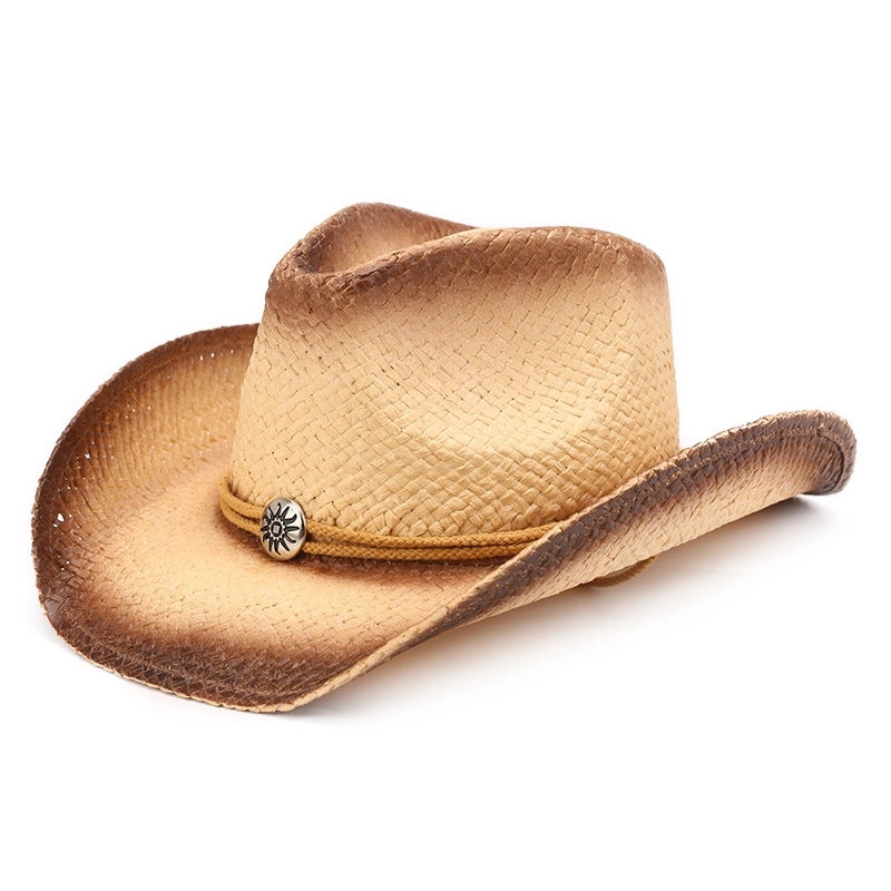 Western Cowboy Hat Rider Hat Sunshade Sun Protection Retro Style Straw Hat Spring And Summer New