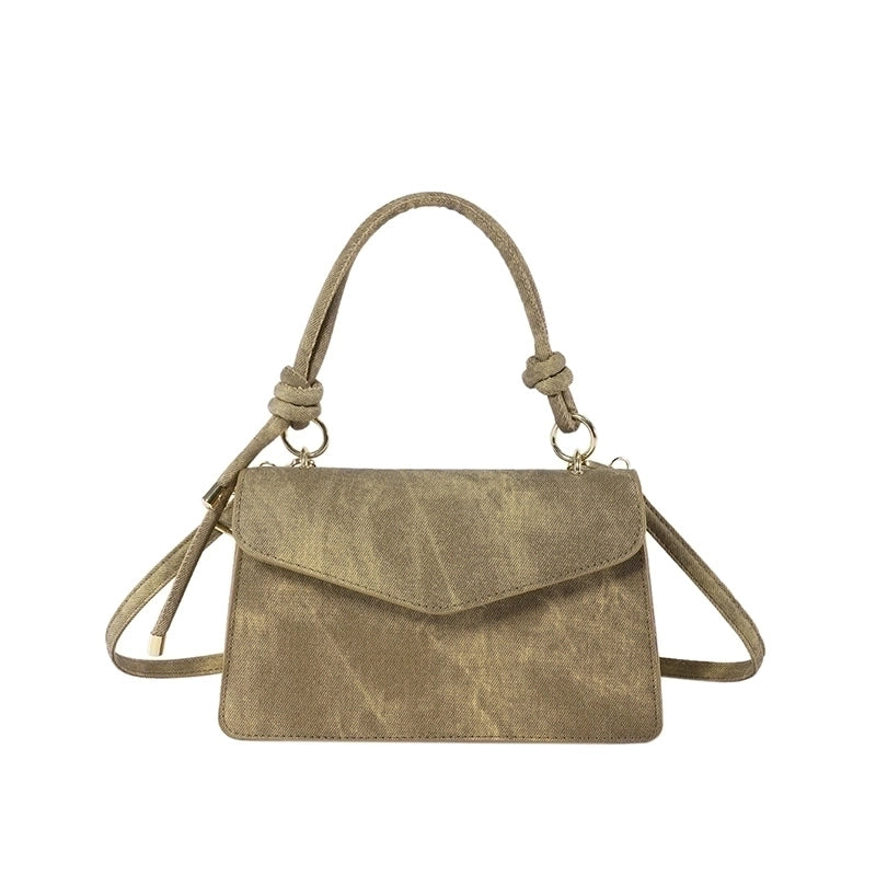Women's Pu Leather Solid Color Basic Square Magnetic Buckle Handbag