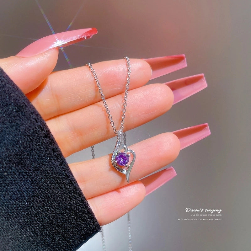 Fashion Geometric Titanium Steel Copper Plating Artificial Diamond Necklace