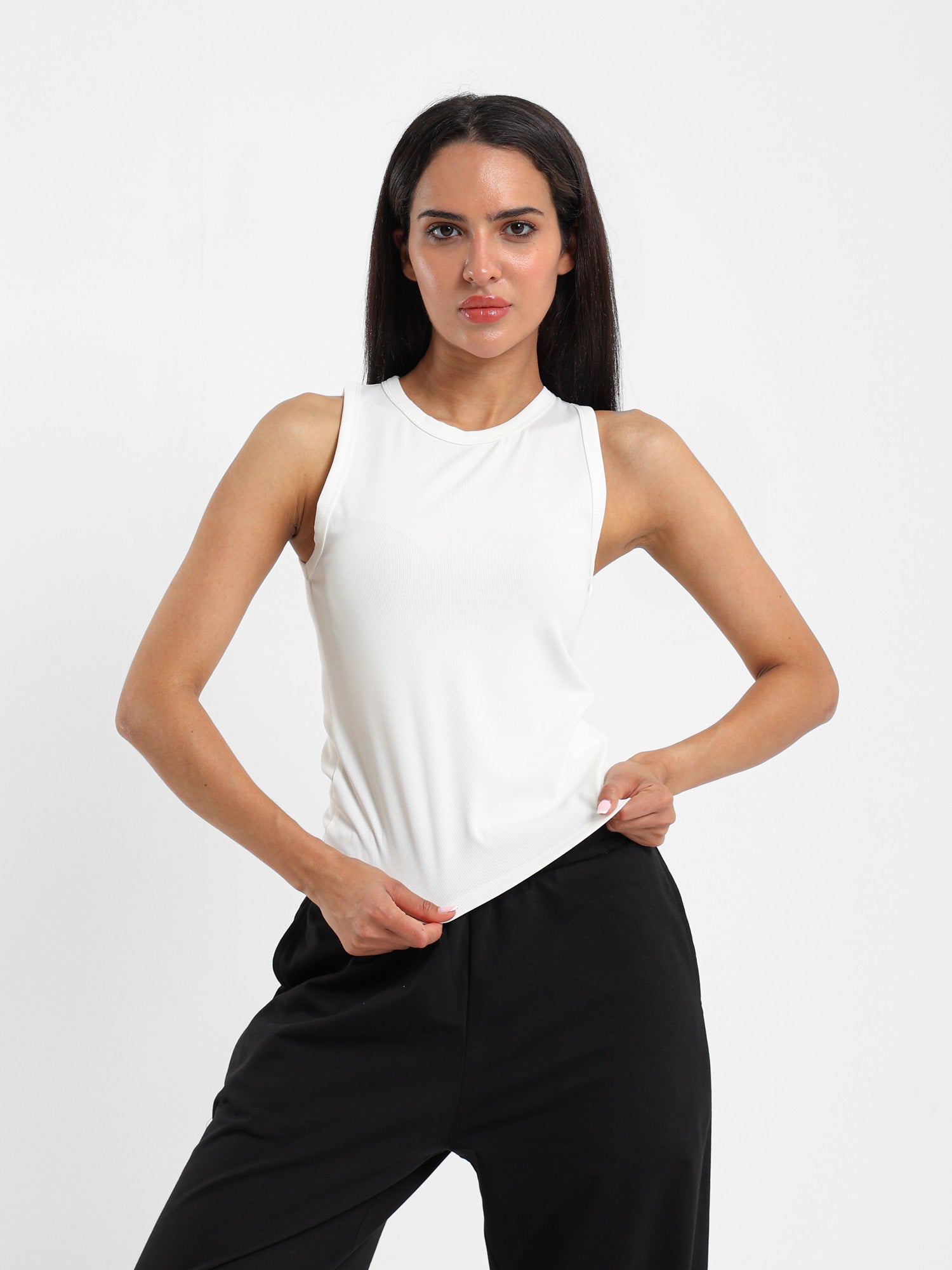 Slim Ribbed Halter Neck Top