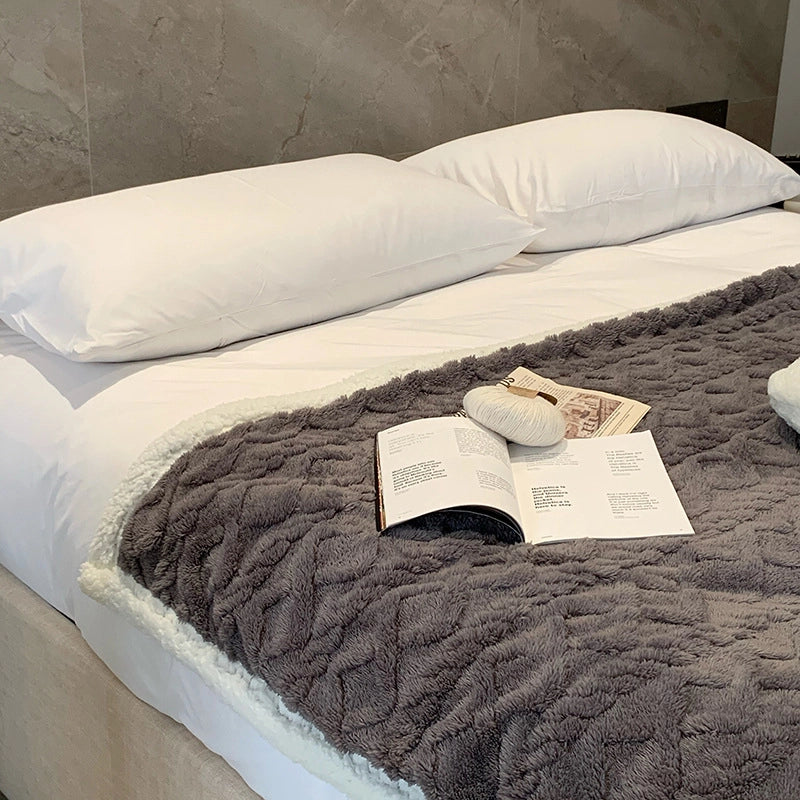 Lamb Wool Tower Velvet Blanket Winter Coral Fleece Nap Blanket Multi-color Autumn And Winter Office Blanket