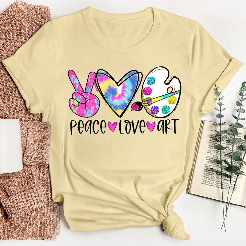 Peace Love And Art Teacher T-Shirt