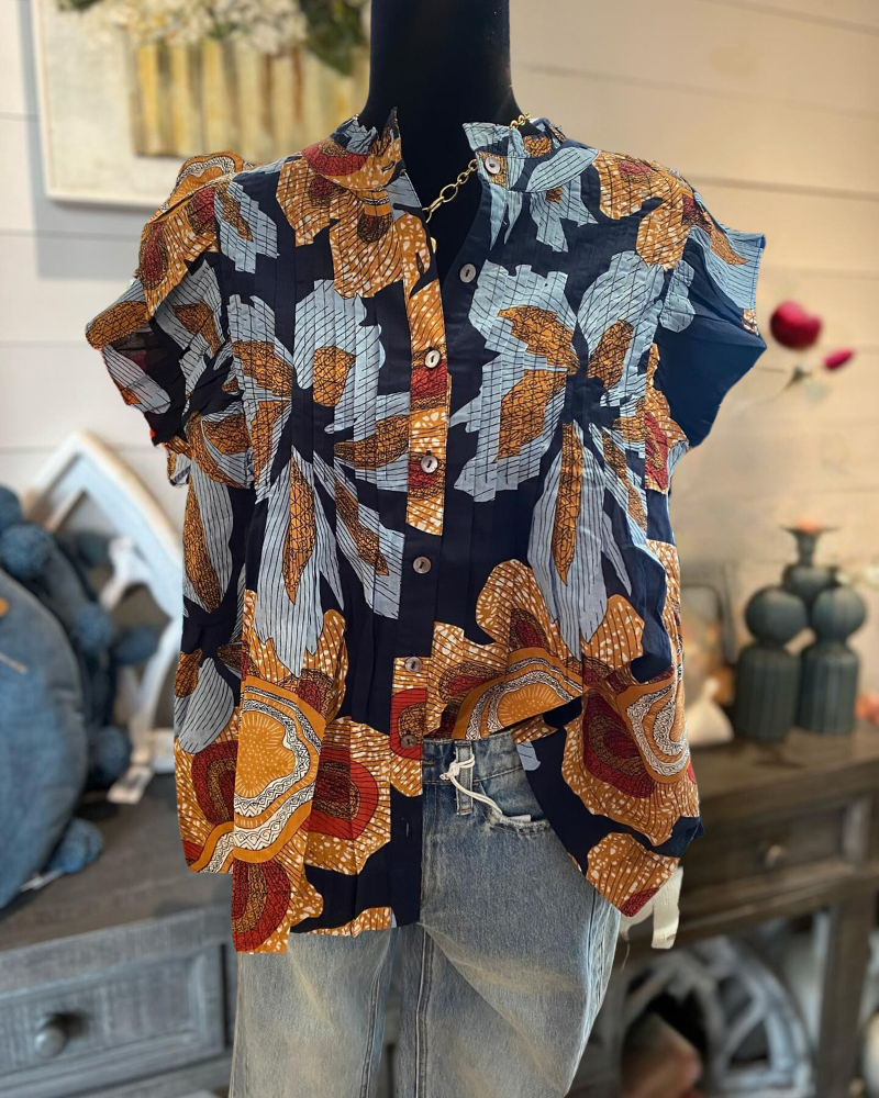 Palm Tropical Button-Down Shirt