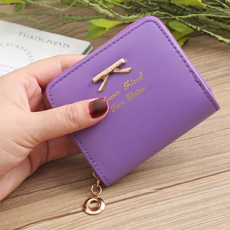 Korean Bow Coin Purse Wallet Candy Color Coin Bag
