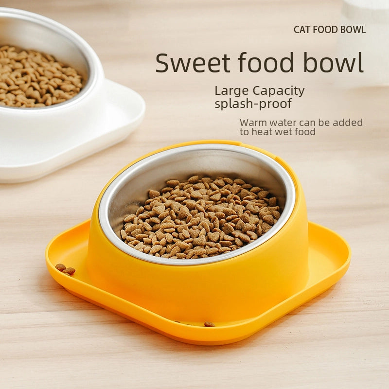 Pet Bowl Slanted Mouth Dog Food Bowl Anti-overturning Dog Water Integrated Pet Feeder Cat Feeding Utensils