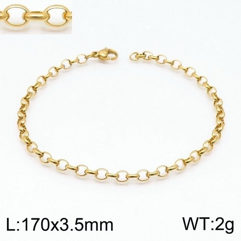 Fashion Geometric Titanium Steel 18K Gold Plated Bracelets In Bulk