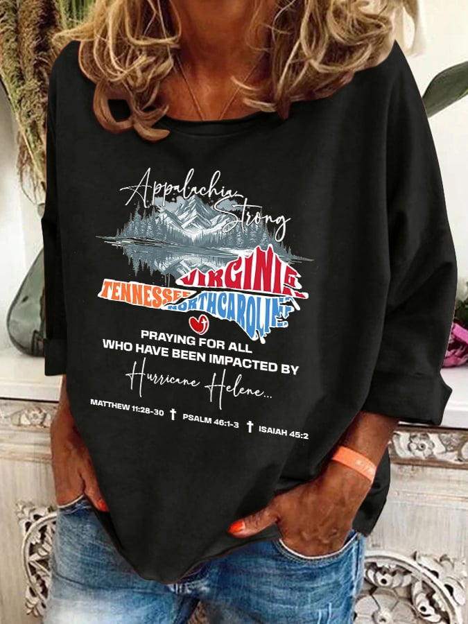 Women's Hotspot Hurricane Helen Disaster Relief Printed Casual Sweatshirt