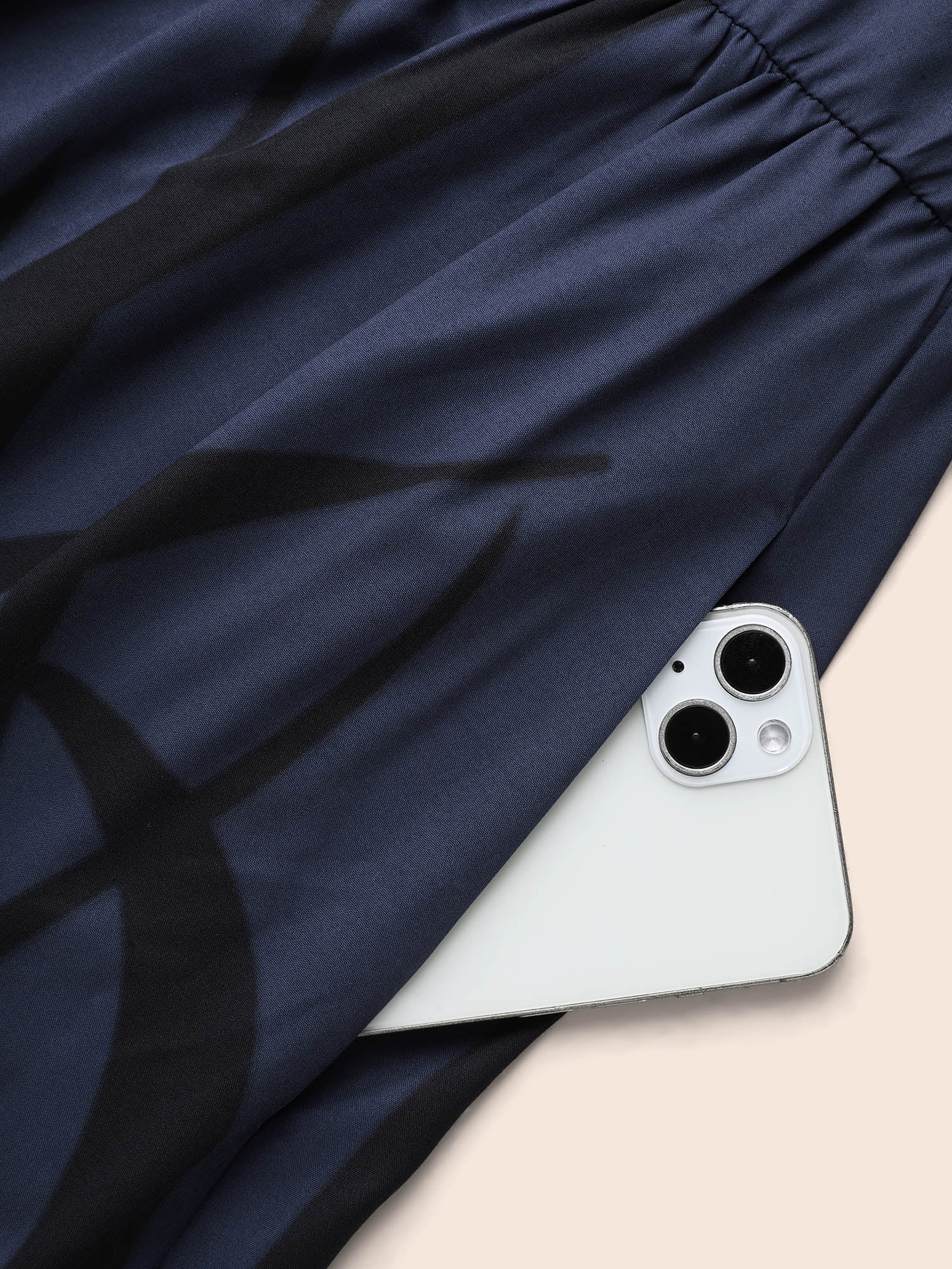 Boho Print Belted Lantern Sleeve Dress