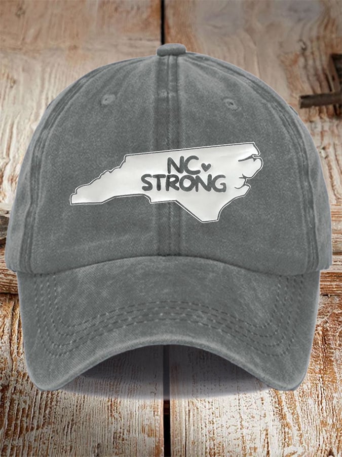 Unisex Distressed Washed Cotton North Carolina Strong Hot Spot Hat