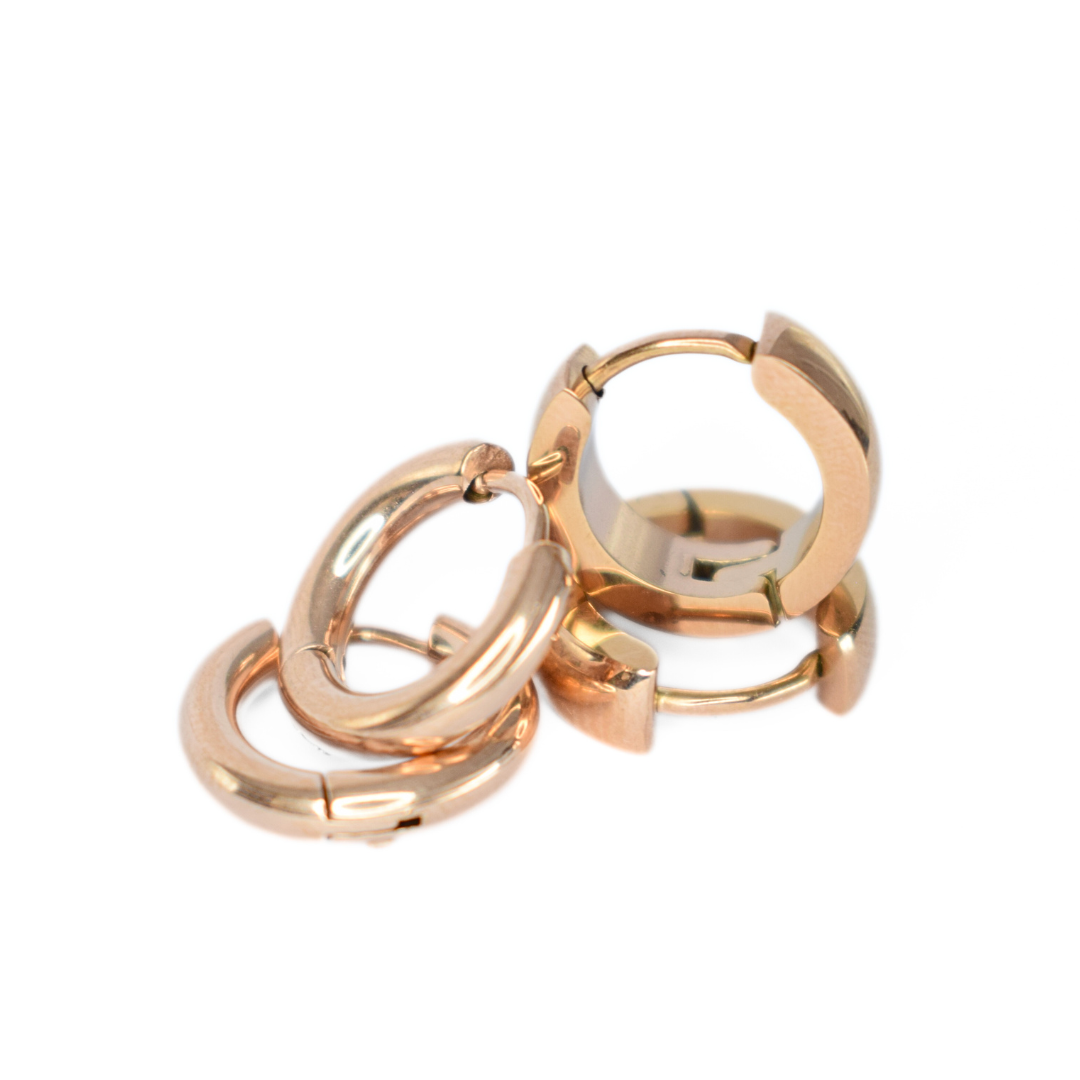 8mm Classic hoops - Rose gold