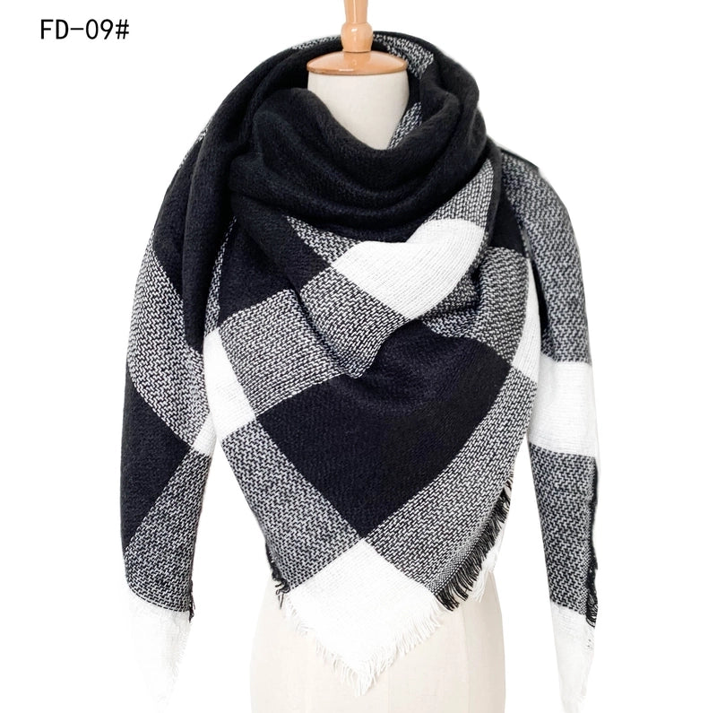 Women's Casual Color Block Imitation Cashmere Scarf