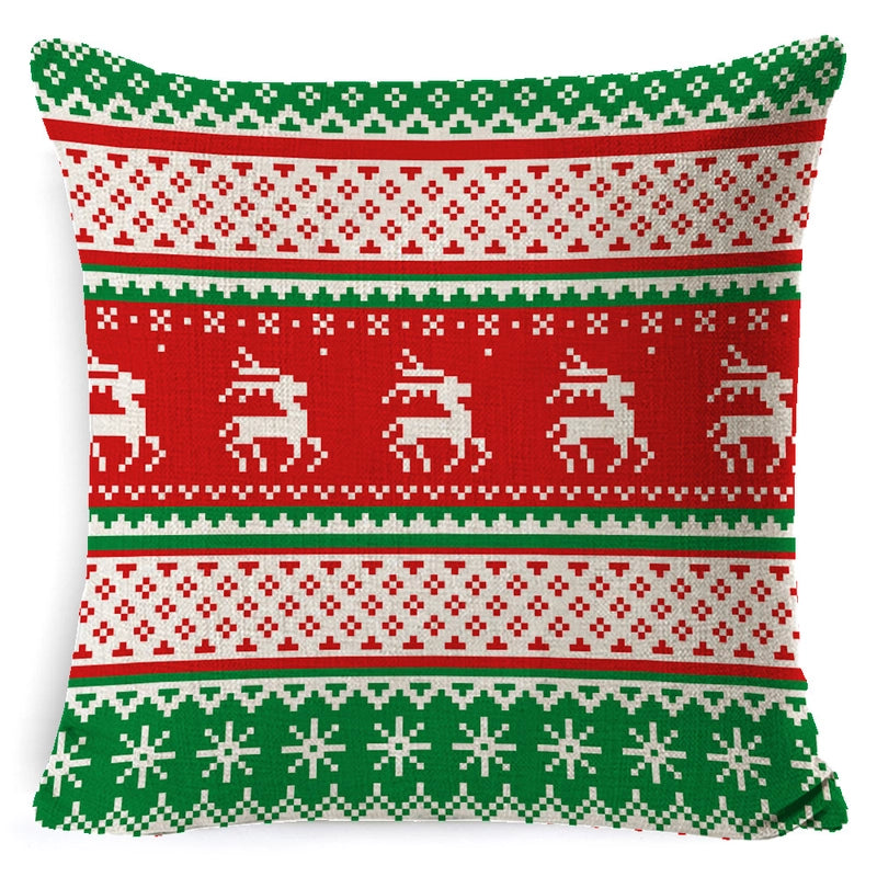 Retro Christmas Tree Santa Claus Christmas Socks Linen Pillow Cases