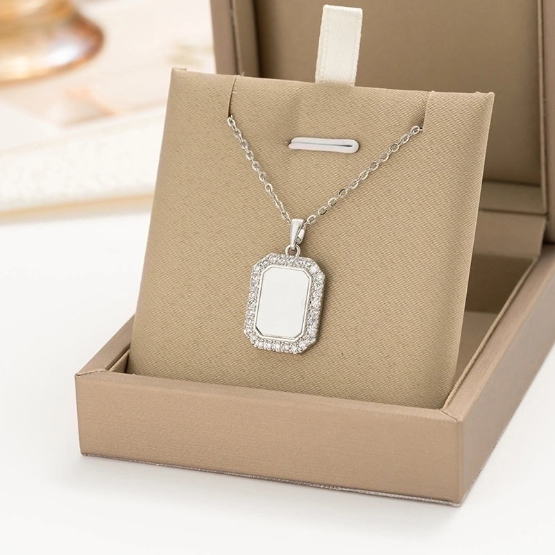 304 Stainless Steel Copper 18K Gold Plated K Gold Plated Inlay Heart Shape Wings Butterfly Zircon Pendant Necklace