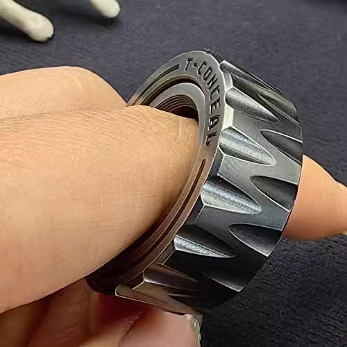 Dual Function Stainless Steel Motorcycle Tire Fidget Ring