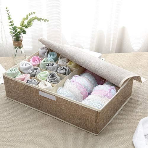 Innerwear Organizer 15+1 Compartment Foldable Fabric Storage Box For Closet