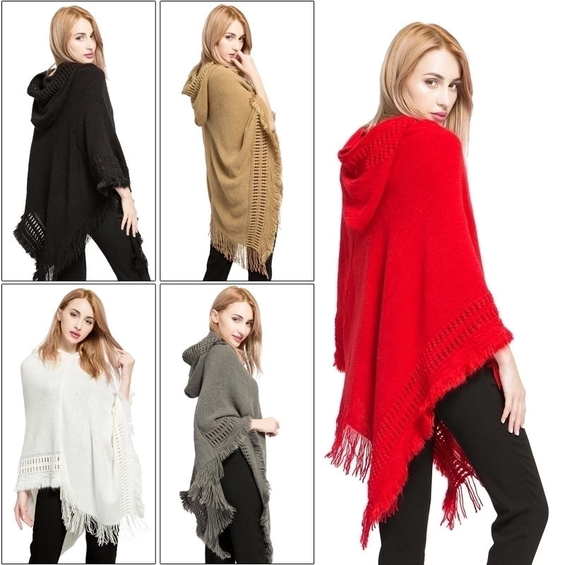 Women's Streetwear Solid Color Imitation Cashmere Tassel Shawls