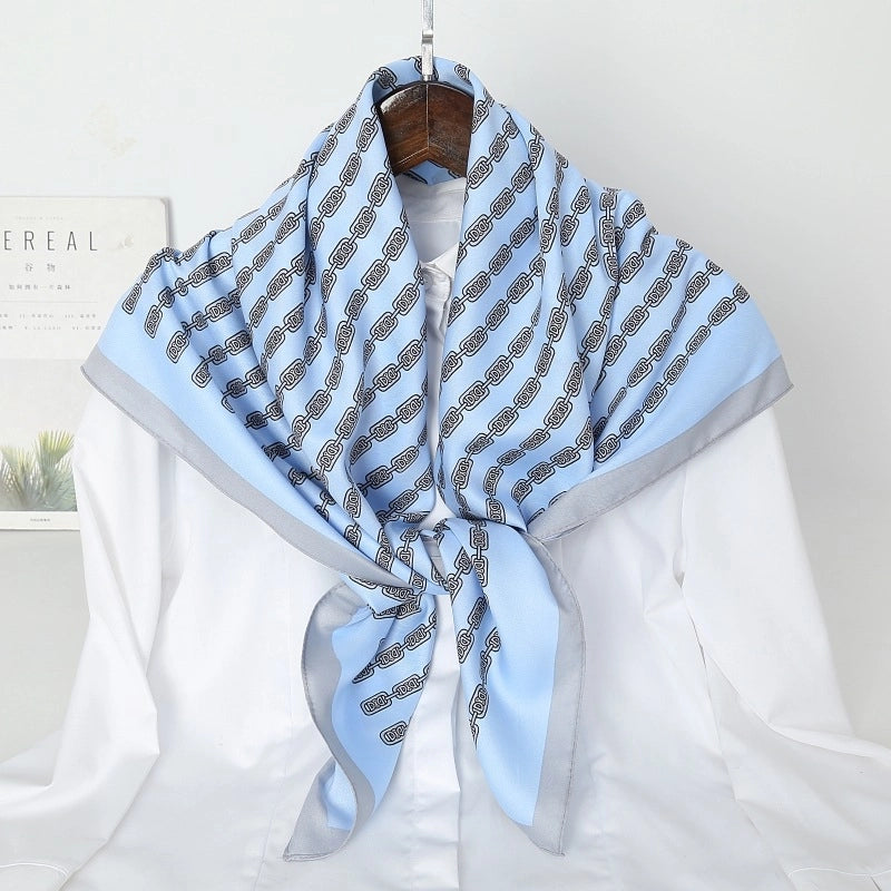 Women's Casual Printing Satin Polyester Silk Scarf