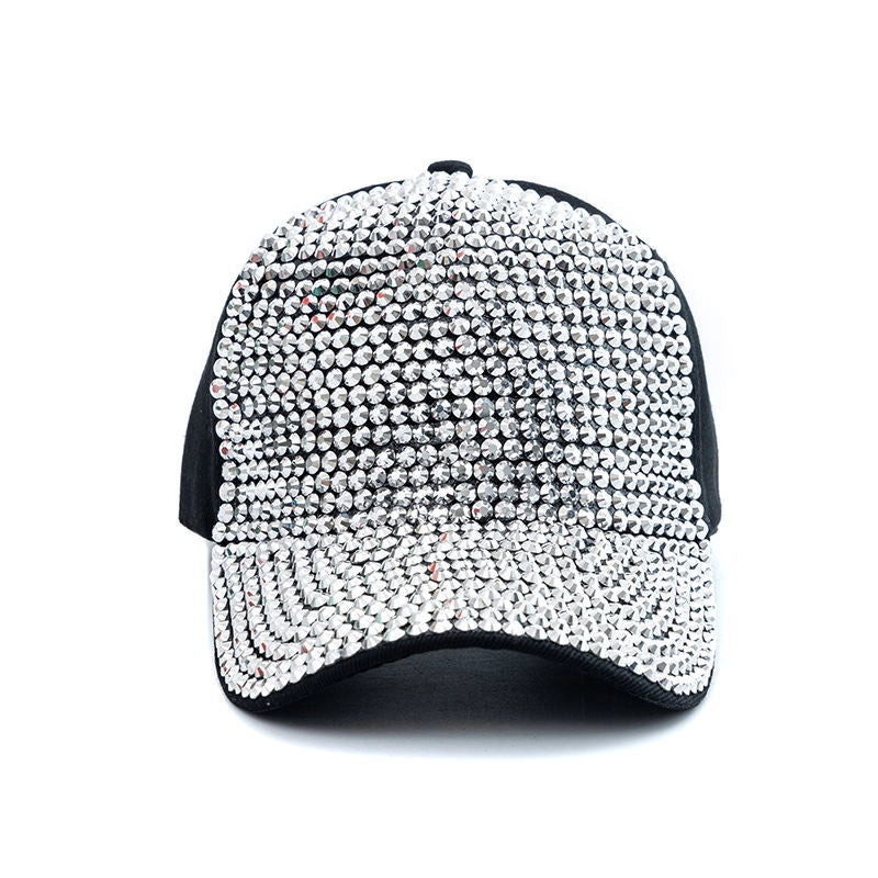 Women's Elegant Color Block Chain Curved Eaves Baseball Cap