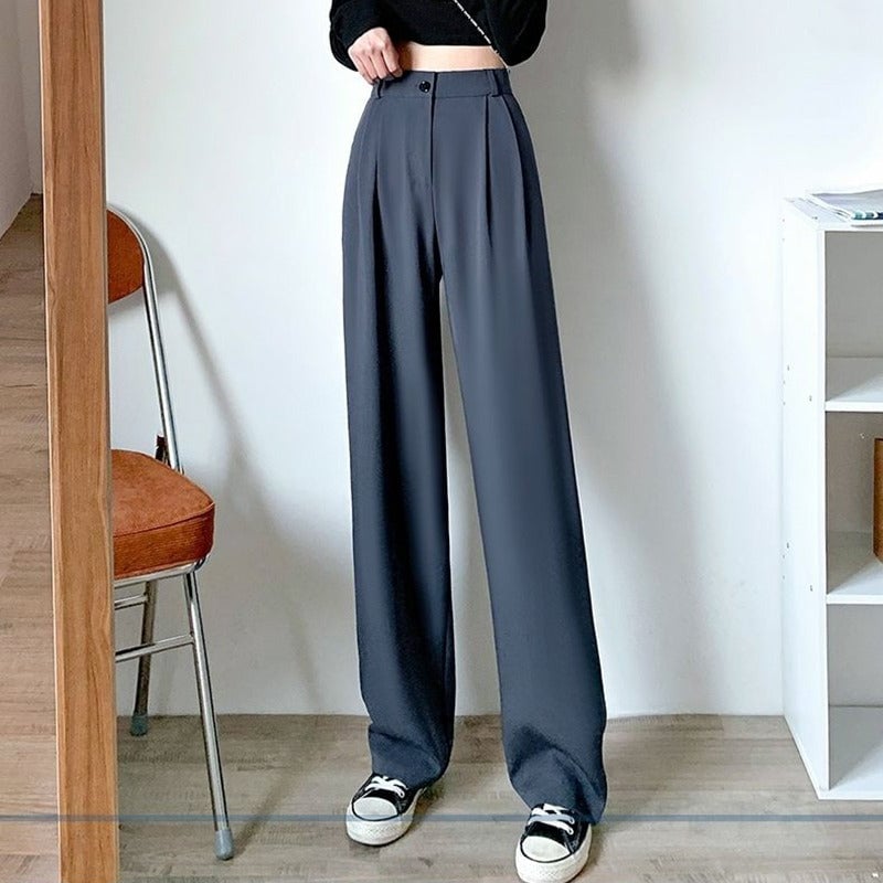 Women's Wide Leg Lose High Waist Casual Trousers