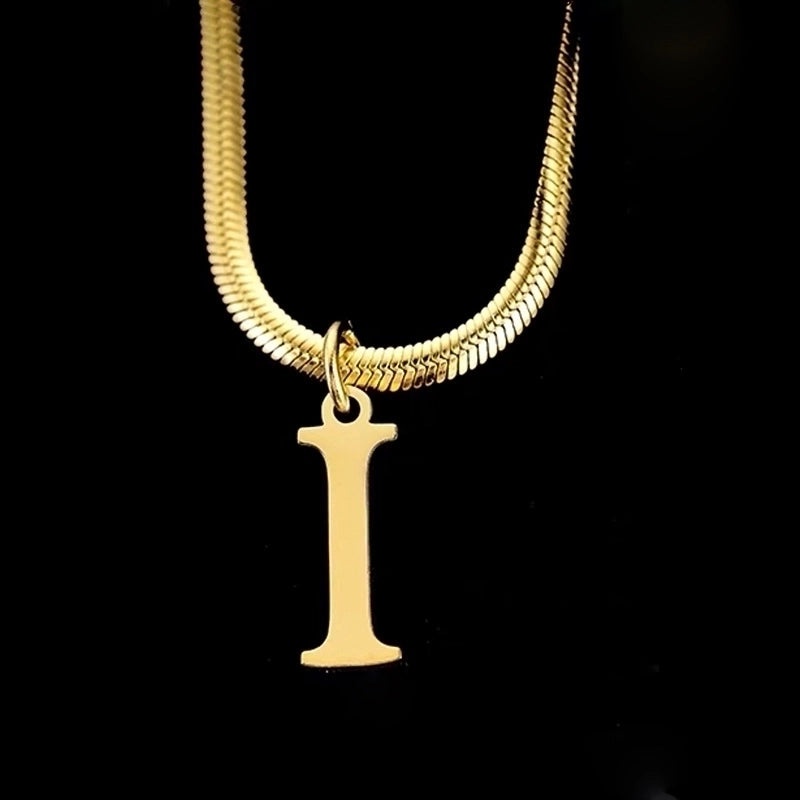 Minimalist Letter Titanium Steel Plating Necklace 1 Piece