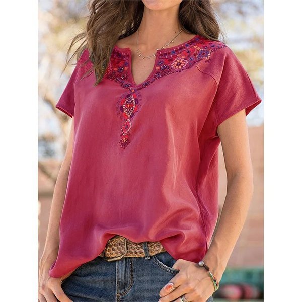Women's V-neck Fashion Short Sleeve T-Shirt