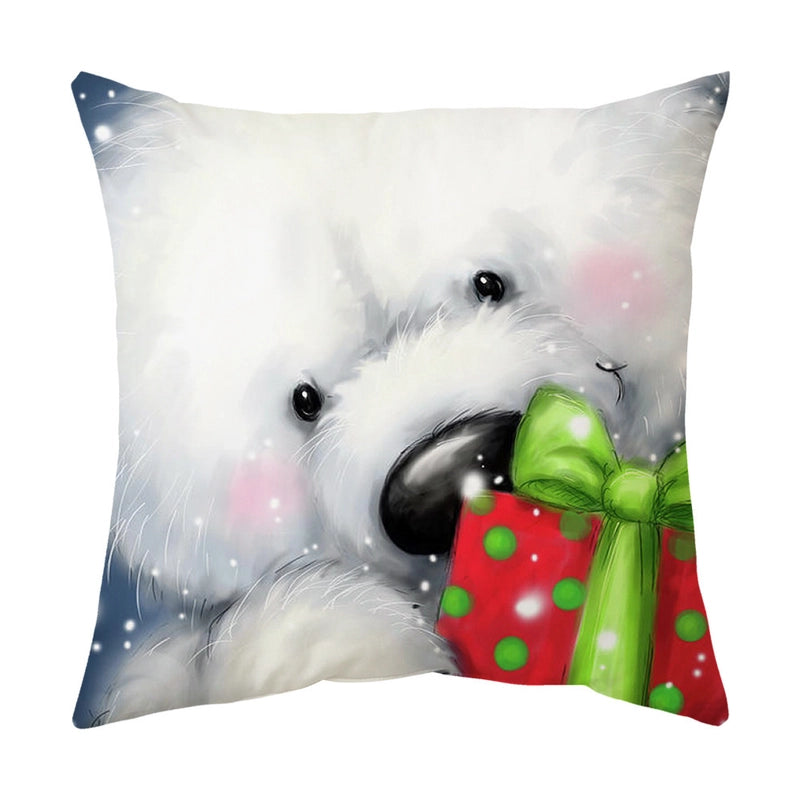 Fashion Christmas Tree Santa Claus Elk Polyester Pillow Cases