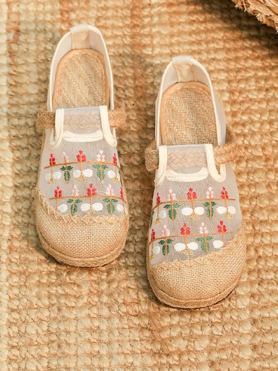 Women Summer Ethnic Embroidery Cloth Shoes
