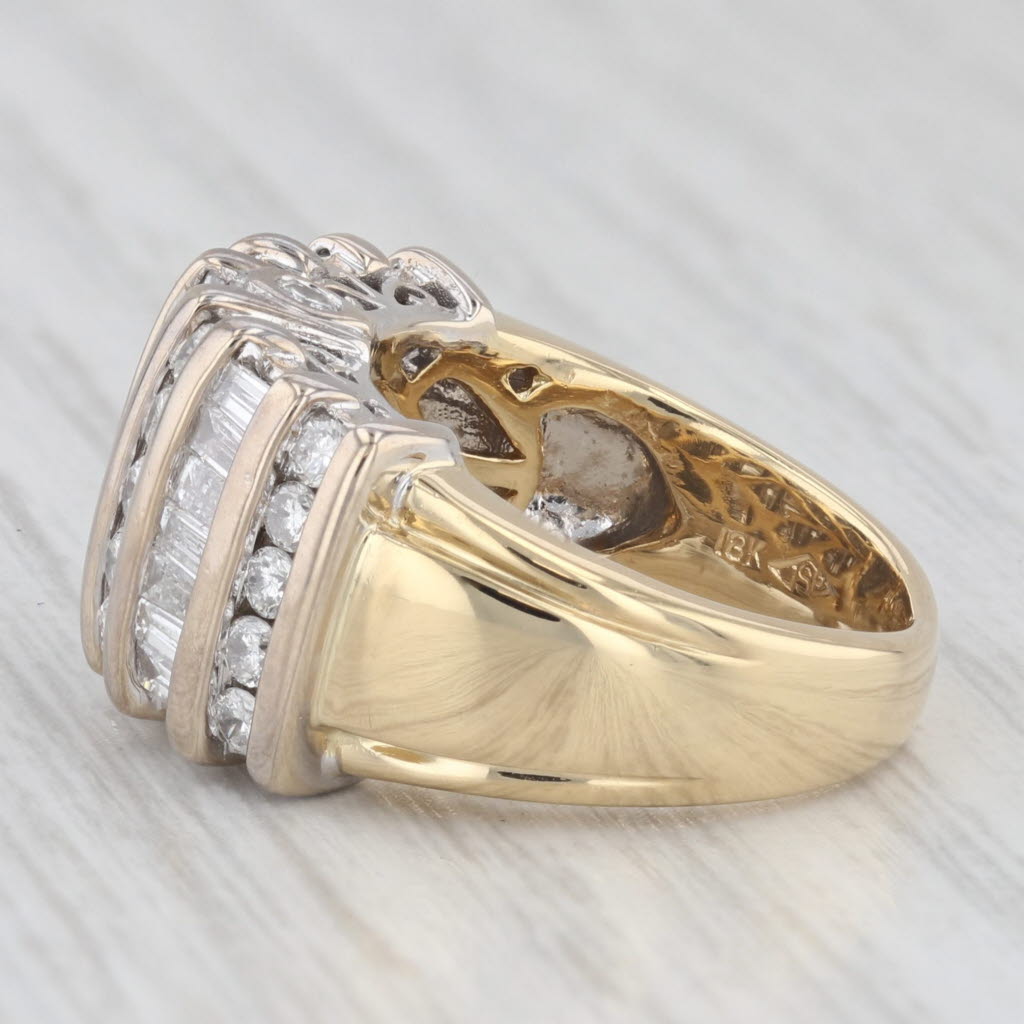 1.34ctw Baguette Diamond Ring 18k Yellow Gold Size 5.25-5.5