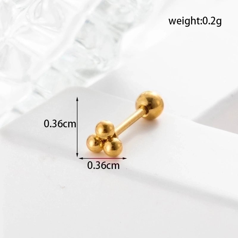 Ear Cartilage Rings & Studs Geometric 316L Stainless Steel  Plating