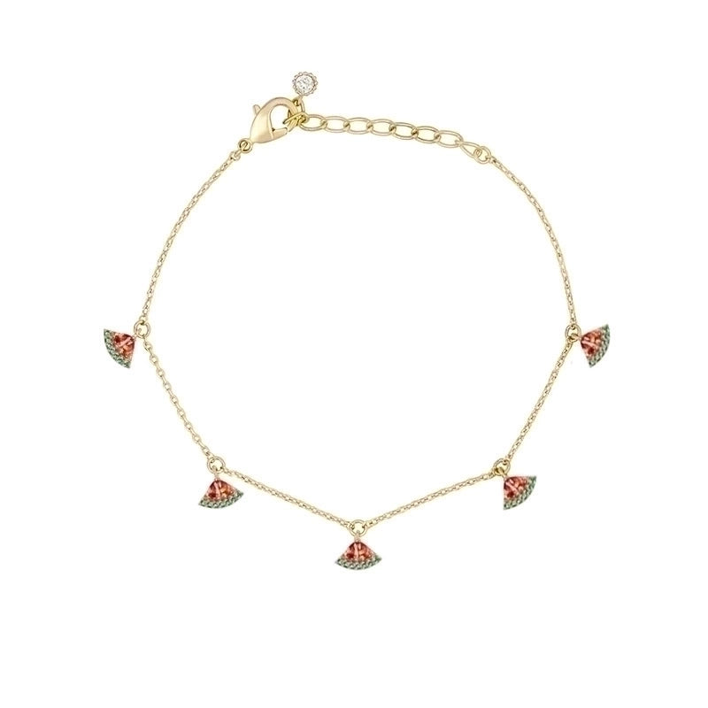 Copper Cable Chain Inlaid Zircon Fruit Artificial Gemstones Bracelets