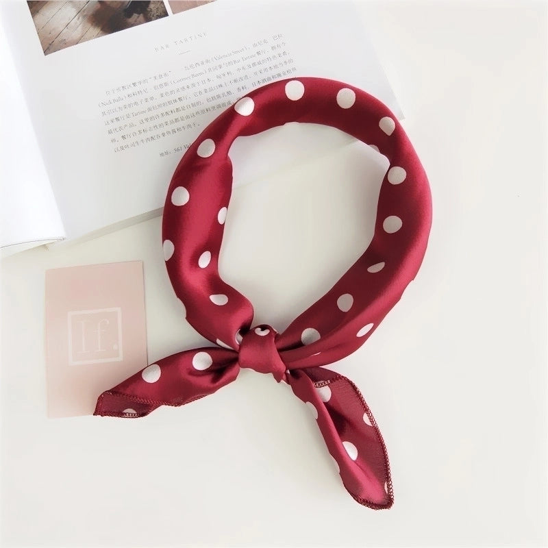 Women's Sweet Color Block Polyester Printing Silk Scarf