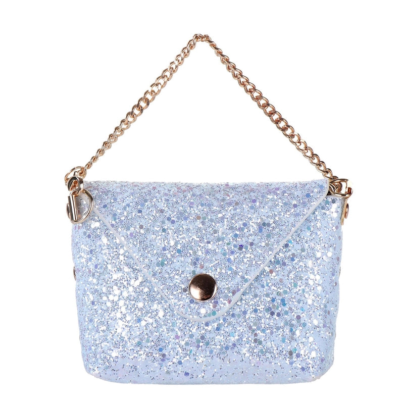 Women's Pu Leather Glittery Elegant Streetwear Square Flip Cover Shoulder Bag
