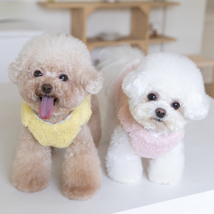 Fleece Furry Animal Decor Buttoned Dog Cat Jacket