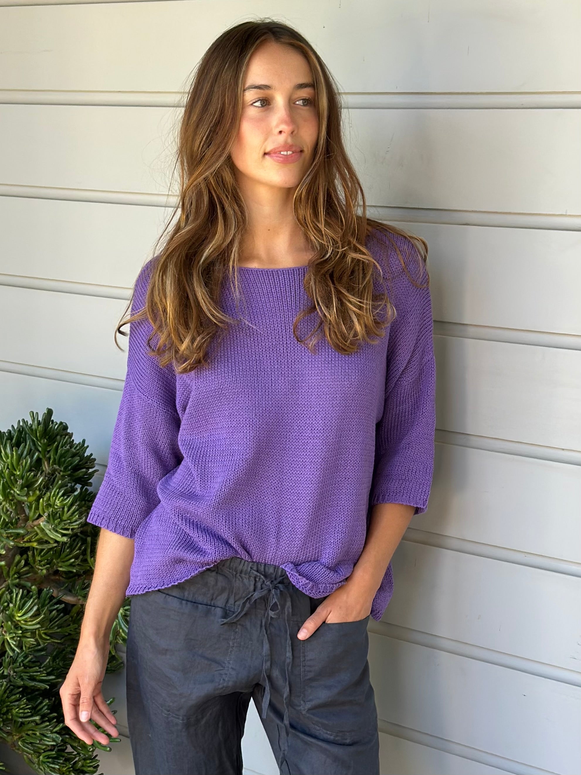 top - orchid cotton knit