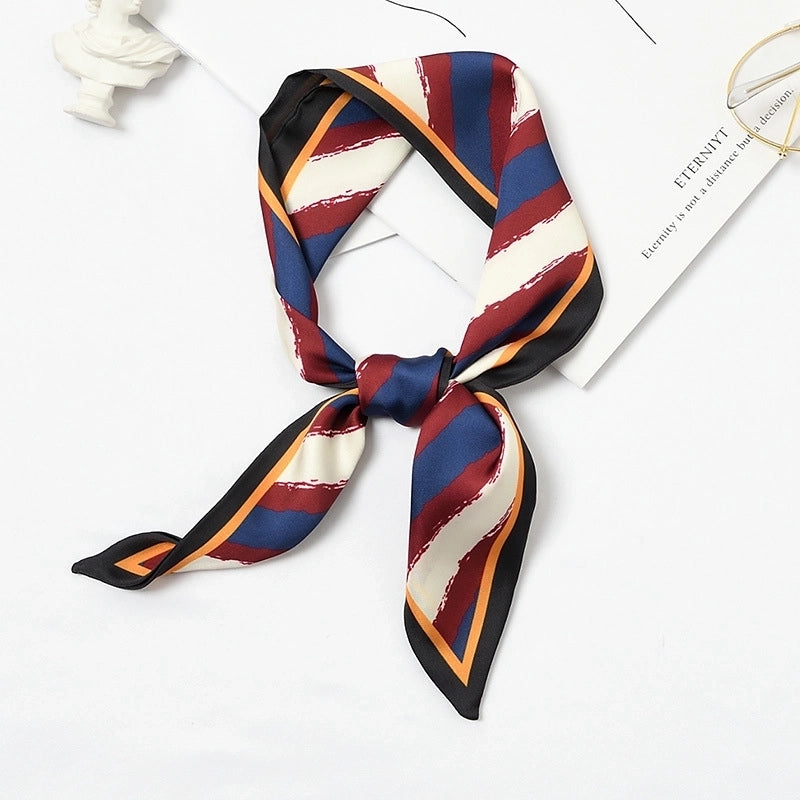 Women's Elegant Geometric Satin Silk Scarf